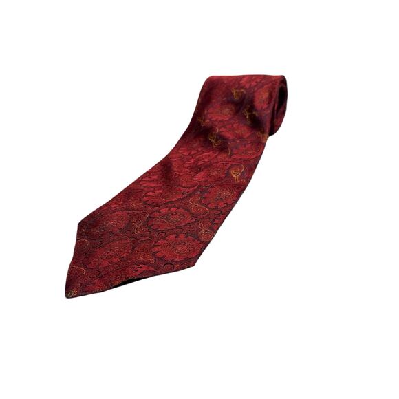 Polo Ralph Lauren Vintage Red Paisley Silk Wide Tie - Picture 1 of 6